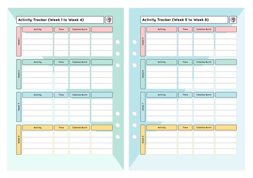 Food Diary A5 Filofax Inserts Slimming World Compatible Stickers/12WK DIET Pages - Picture 9 of 11