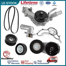 Thermostat Water Pump+Belt Tensioner Kit Fits For Chrysler Ram Dodge Jeep 3.6L