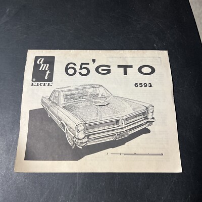 Vintage Early Model Kit Instruction Booklet AMT Ertl 65’ GTO 6593 | eBay