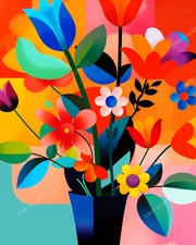 8X10 Photo Art Print Colorful Flowers Picture Pretty Home Decor Original Artwork