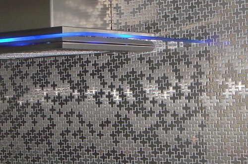 Mosaik Fliese massiv Metall Edelstahl marine gebürstet grau Swiss Cross-S-S-MB - Picture 6 of 7