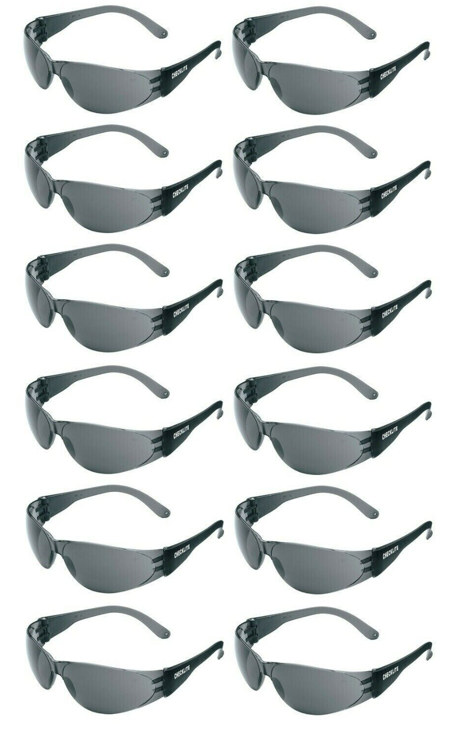 12 PAIR GRAY SMOKE Lens SUNGLASSES Protective Work Safety Glasses UV ANSI Z87+