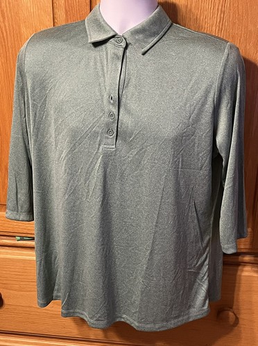 Moheen Cool Dri Women's 3/4 Sleeve Golf Shirts Moisture Wicking Teal 2XL