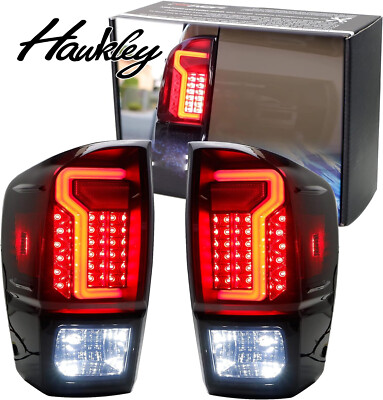 Hawkley LED Tail Lights PAIR For 2016-2023 Toyota Tacoma Rear Brake Lamps Smoke