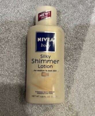 Discontinued Nivea Silky Shimmer Lotion Medium/Dark 6.8Oz Enhances Skin Retired