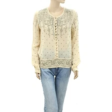 Isabel Marant Etoile Floral Printed Blouse Shirt Top Buttondown S-38 New 250746