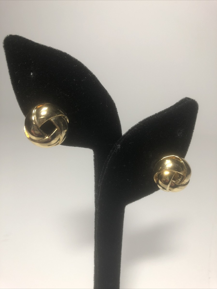 Designer Heavy Gold Textured Circle Design Clip Earrings View 2