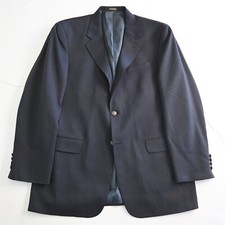 Stafford 42L Navy Blue Executive Wool Gold Button Suit Jacket Blazer Sport Coat