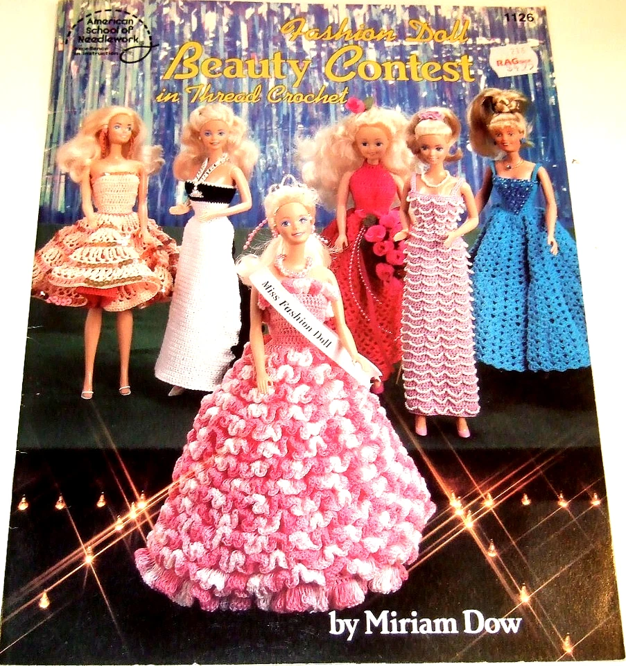 American School Of Needlework Crochet - Fashion Doll Beauty Contest - 6 Costumes - Image 3 of 4