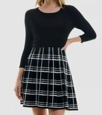 Bcx Womens Juniors' Black Double-Knit Sweater Dress Size XL