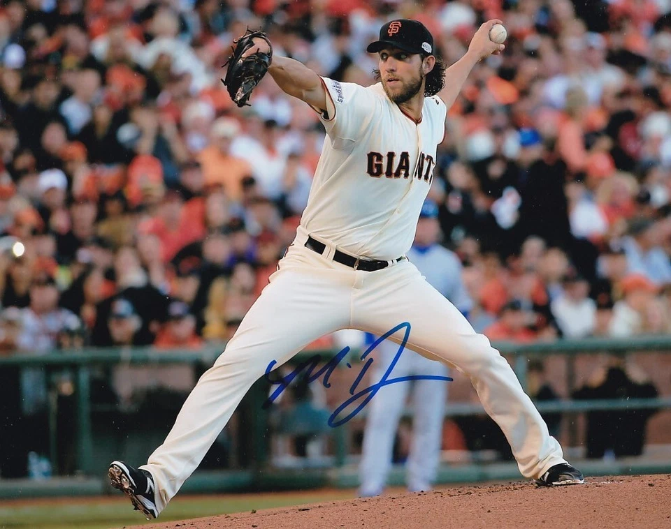 Foto autógrafa firmada por Madison Bumgarner 8X10 de los Gigantes de San Francisco Foto 2 de 2
