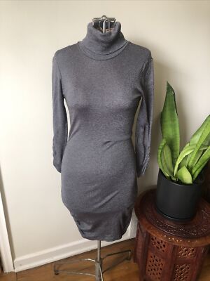 grey turtleneck bodycon dress In Between Grey Turtleneck Sleeveless Maxi Dress S