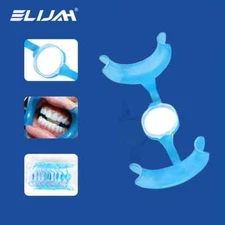 10Pcs Dental M Type Intraoral Cheek Retractor Lip Mouth Opener with Mirror Blue