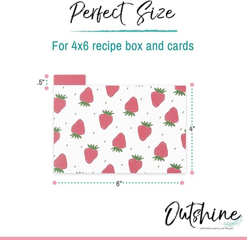 Outshine 24 Pack 4x6 Recipe Farmhouse Card Dividers Organizers Tabs - Picture 19 of 45
