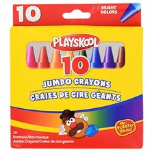 Playskool Jumbo Crayons for kids, non-toxic, 10 count Bright colors