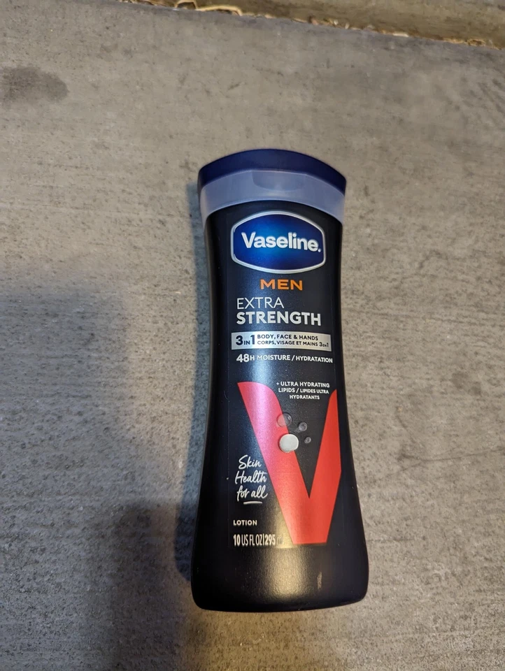 6 Pack Vaseline Men Extra Strength 3 In 1 Body Face Hand Lotion 10 fl oz each** - Image 3 of 4