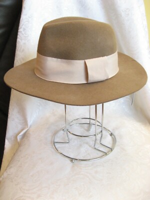 H&M WESTERN PREMIUM Cowboy Hat Men's BROWN PURE WOOL FELT STRIPE