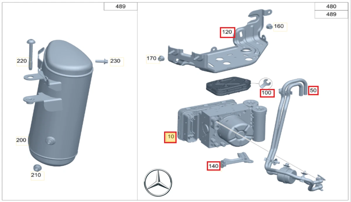 Original Mercedes-Benz A2543207102 Kompressor Luftfederung hinten 