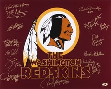 FRED DEAN LAAVEG GRIFFEN SCHROEDER JONES BRUNDIGE WALKER+8 REDSKINS SIGNED 16x20