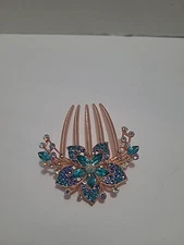 VOCOSTE Women Rhinestone Inlaid Flower Hair Comb Hair Accessory Hair Side...