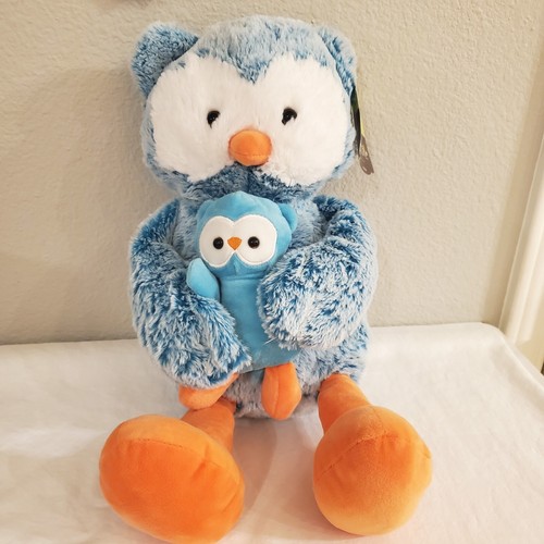 Animal Adventure Big Small Mom Baby Owl Blue Orange White 17" w Tags free ship