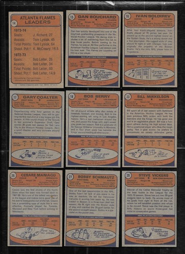 1974-75 TOPPS 74-75 NHL HOCKEY CARD 1-132 + ERROR SEE LIST - Picture 34 of 218
