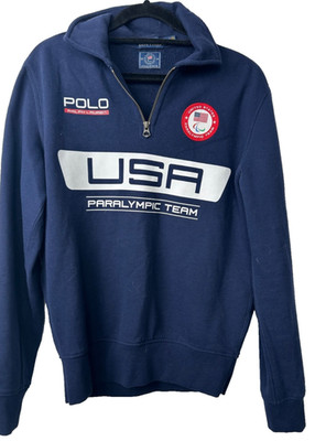 Polo Ralph Lauren Men s M 2016 US Olympic Paralympic Team 1/4 Zip Navy USA A30
