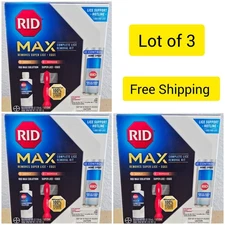 LOT OF 3 - RID MAX LICE REMOVAL KIT 4 fl. oz. with Comb