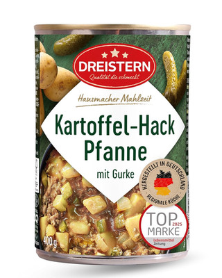 DREISTERN Kartoffelpfanne 400G I Mit Gehacktem & Gurke I Herzhaftes Fertiggerich