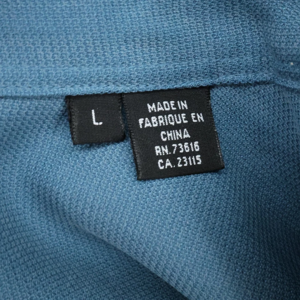 Hugo Boss Shirt Mens Large Blue Silk Button Front Long Sleeve Preppy Academia - Image 4 of 4