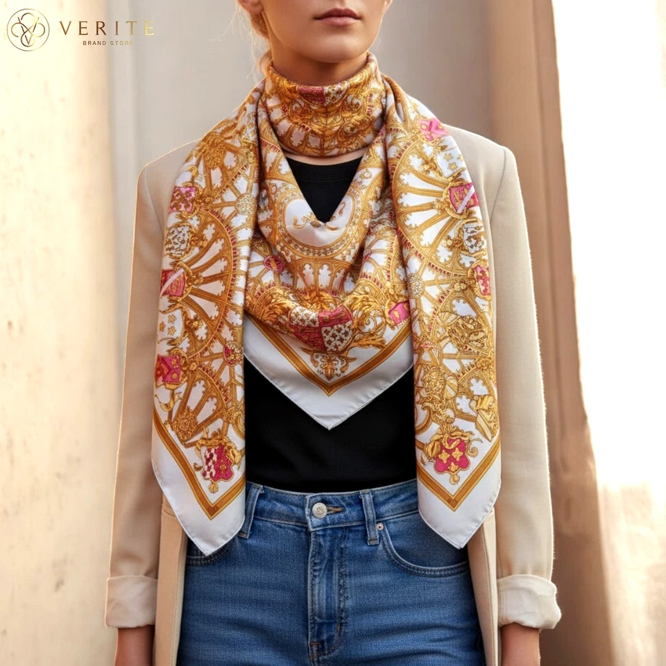 RARE VINTAGE HERMES Silk Scarf "British Heraldry" Carre 90 - Image 3 of 4