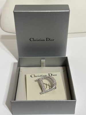 Vtg Christian Dior by John Galliano AW2000 Crystal D Logo Brooch