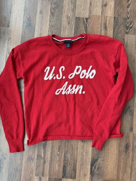Women U.S. Polo Assn Sweater Red Acrylic 34 / XS /