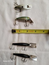 *Vintage* Pair L & S MirrO Lures + Suick Cisco Kid + Helin Flatfish Crankbait