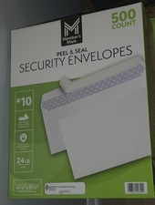 Members Mark Security Envelopes #10, Peel and Seal 500 Count.