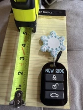 Personalizable Key Fob w/Dangling Snowflake Christmas Ornament By Polar X