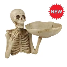 Halloween Skeleton Storage Tray Resin Skull Jewelry Rings Holder Serving Platter