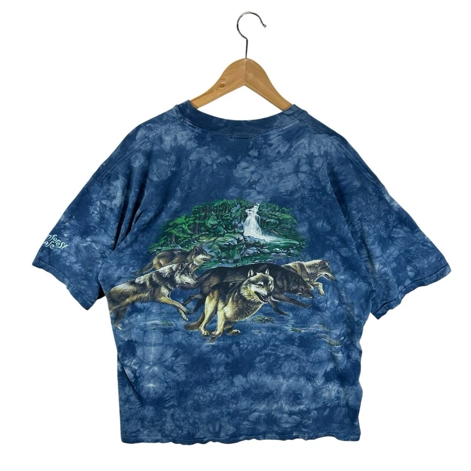 Vintage Rainforest Cafe Wolf Nature Graphic Tee Size XXL Front & Back Graphics - Image 2 of 4