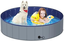 Dog Pool for Large Dogs, Kiddie Pool Hard Plastic, Dog Bathtub Portable, Foldabl