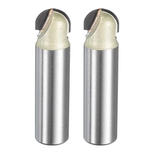 2pcs Router Bit Core Box 1/2 Shank 1/2 Inch Cutting Dia 1Flutes Tungsten Steel