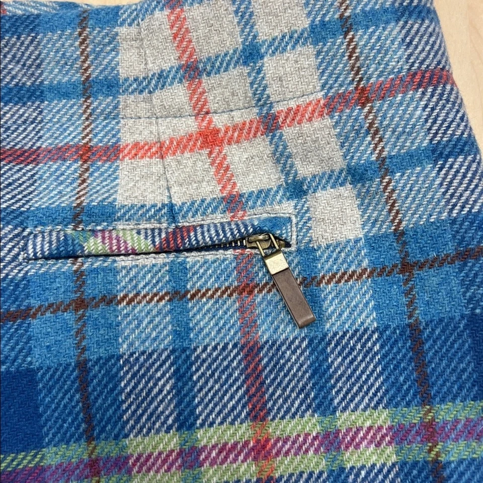 Falda lápiz vintage Pendleton azul a cuadros lana retro academia preppy años 80 talla 14 Foto 3 de 4