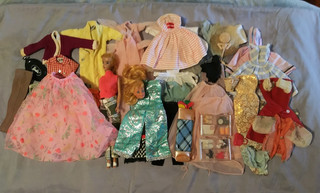 40 Barbie Doll 1950s Vintage 1960s Clothing Lot Dresses Shoes Hats Nightgown