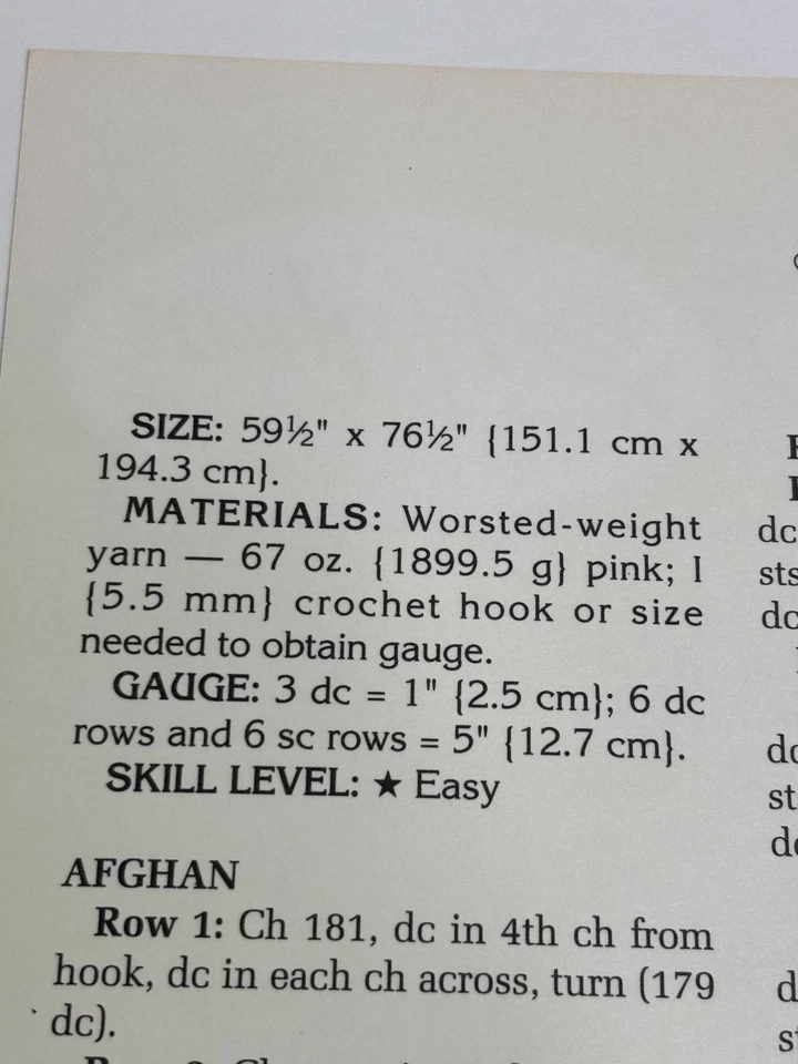 Aran Pink Aran Heirlooms Afghan Crochet Pattern Card Needlecraft Shop - Image 2 of 4