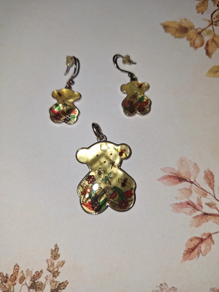 Colgante Y Pendientes de Tous Original de plata 925 De Oso Color Miel - Imagen 4 de 4