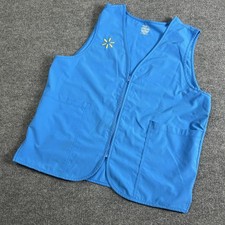 Walmart Associate Vest Mens Large Turquoise Blue Zip Front Uniform Work Store