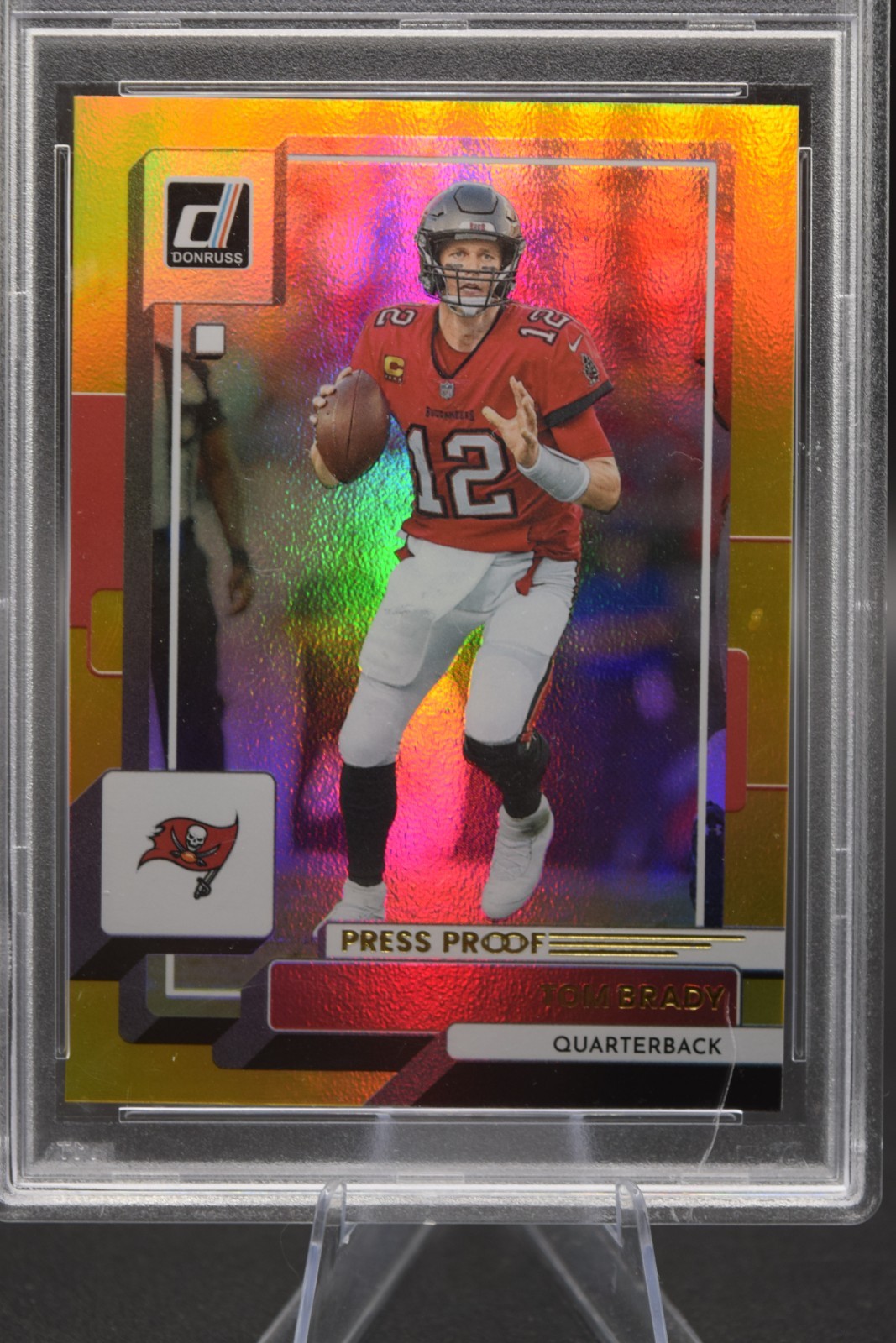 2022 Panini Donruss - Tom Brady #255 Press Proof Premium PSA 9 Cracked Slab** view 3