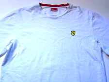 Scuderia Ferrari T-Shirt Rubber Logo White Red Auto Car Mens