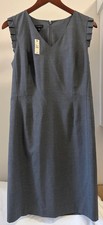 NWT Talbots Gray Wool Blend Ruffled Sleeveless Sheath Pencil Dress Size 8 $169