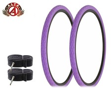 2 ALTA BICYCLE WIRE BEAD 700 x 38c PURPLE DURABLE TIRES CORDOBA w/60mm TUBES.