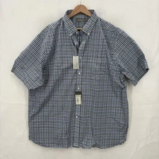 Daniel Cremieux Shirt Mens XXL Blue Purple Plaid Short Sleeve Button Down Casual